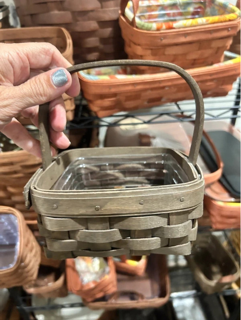 Longaberger Deep brown coaster basket & protector